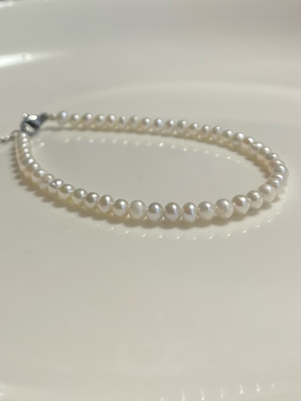 Classic White Pearl Bracelet with Silver Clasp - Women Jewelry 12